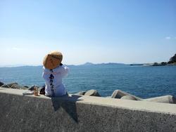 海を眺めながらお昼ごはん。鹿島にて。