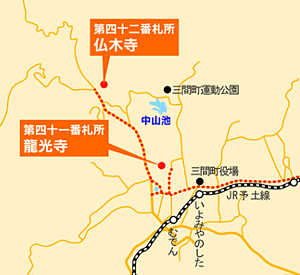 龍光寺までの地図