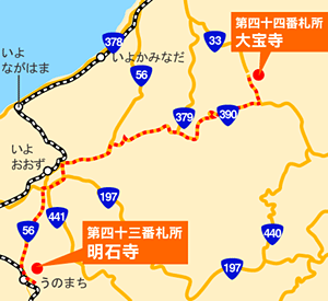 明石寺までのち地図