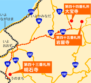 岩屋寺までの地図