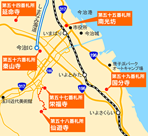 泰山寺までの地図