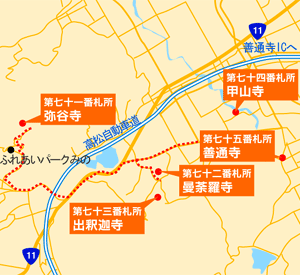 善通寺までの地図