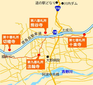 熊谷寺までの地図